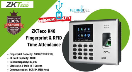 Picture of ZKTeco K40 Fingerprint Time attendance and Access control